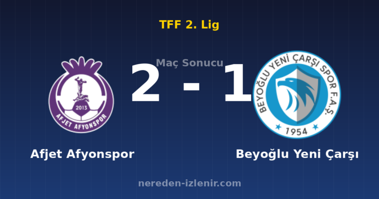 Afjet Afyonspor 2-1 Beyoğlu Yeni Çarşı