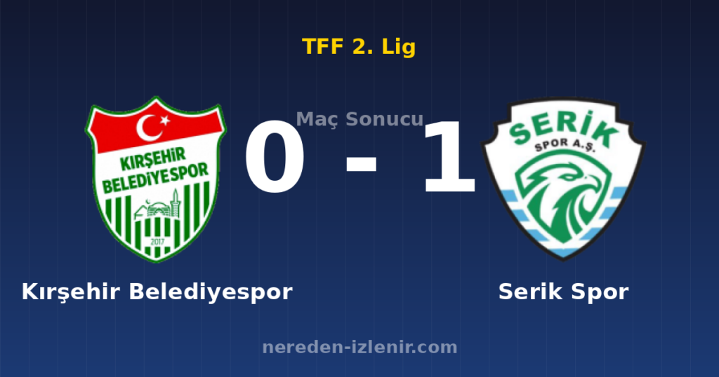 Kırşehir Belediyespor 0-1 Serik Spor