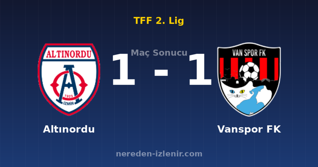 Altınordu 1-1 Vanspor FK
