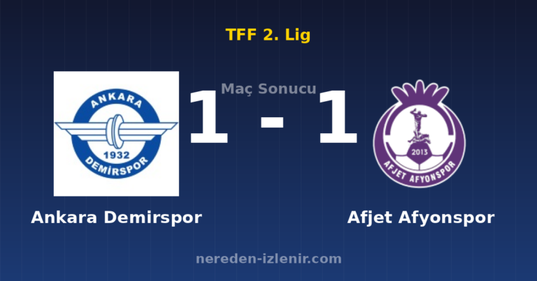 Ankara Demirspor 1-1 Afjet Afyonspor