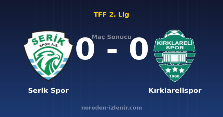 Serik Spor 0-0 Kırklarelispor