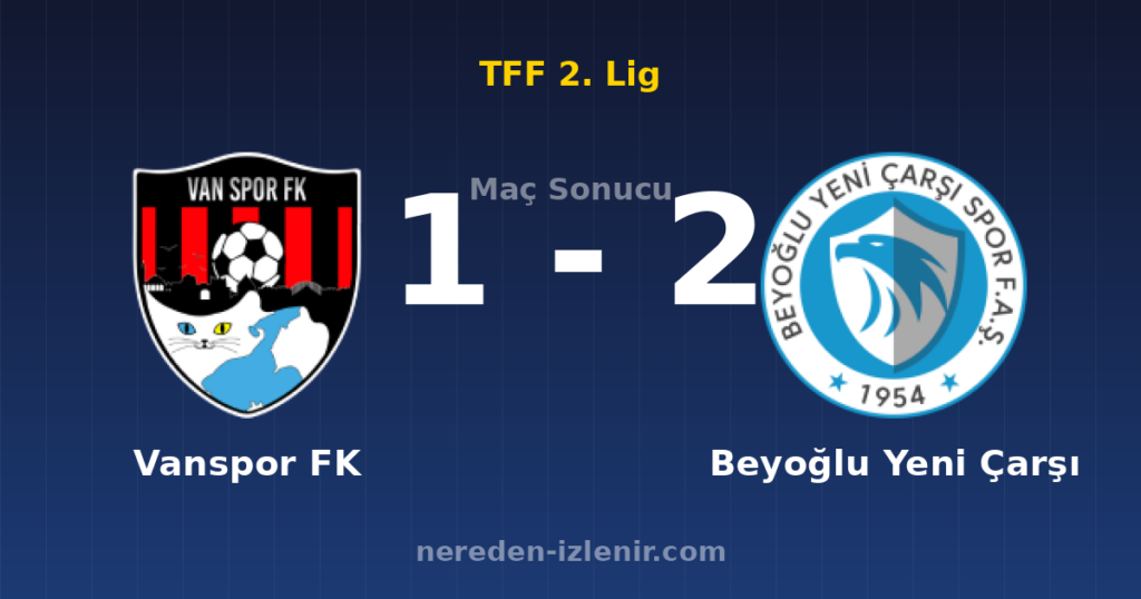 Vanspor FK 1-2 Beyoğlu Yeni Çarşı