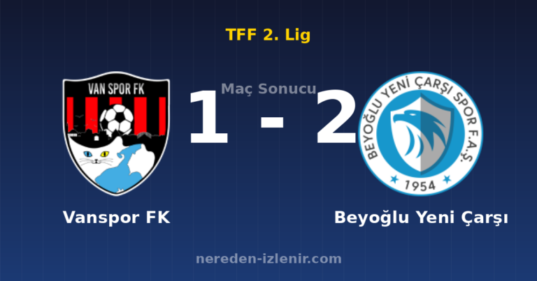 Vanspor FK 1-2 Beyoğlu Yeni Çarşı