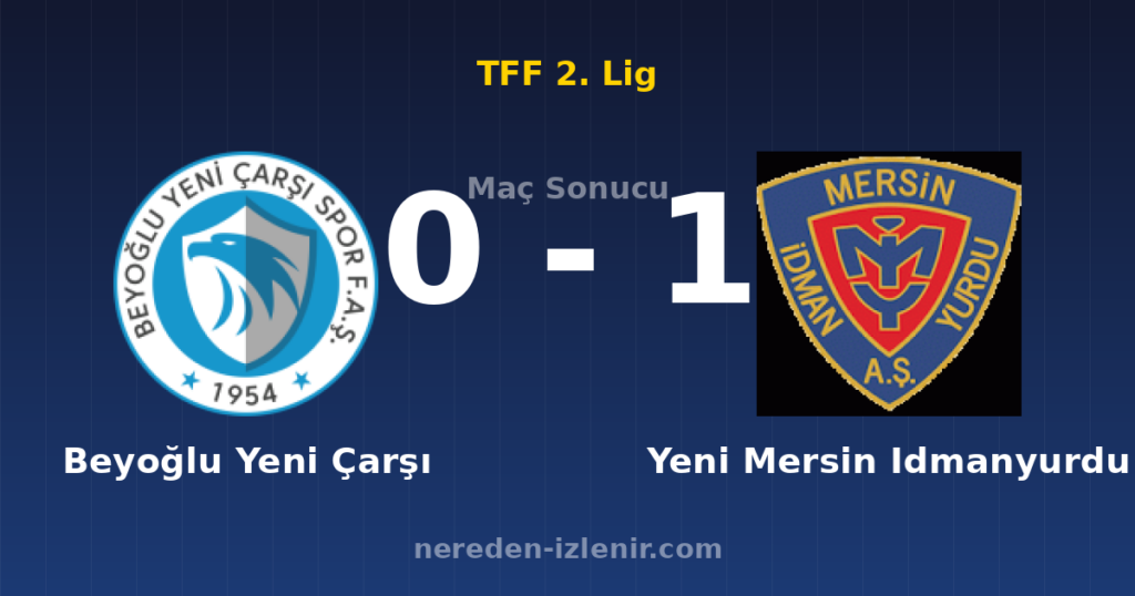 Beyoğlu Yeni Çarşı 0-1 Yeni Mersin Idmanyurdu