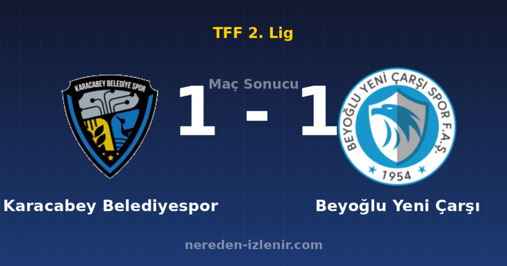 Karacabey Belediyespor 1-1 Beyoğlu Yeni Çarşı