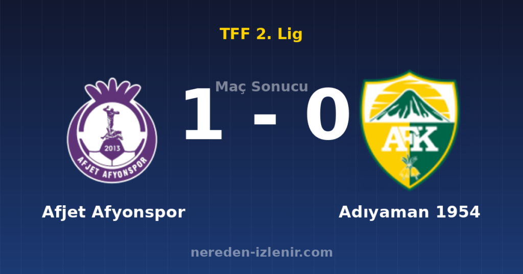 Afjet Afyonspor 1-0 Adıyaman 1954