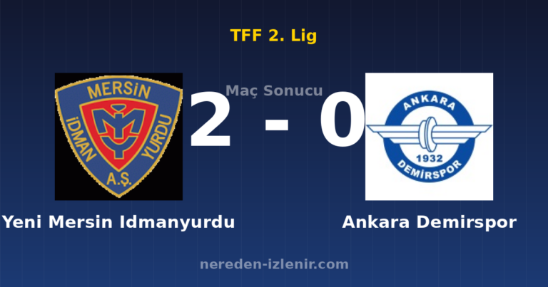 Yeni Mersin Idmanyurdu 2-0 Ankara Demirspor