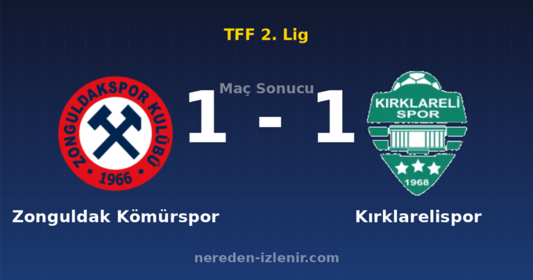 Zonguldak Kömürspor 1-1 Kırklarelispor