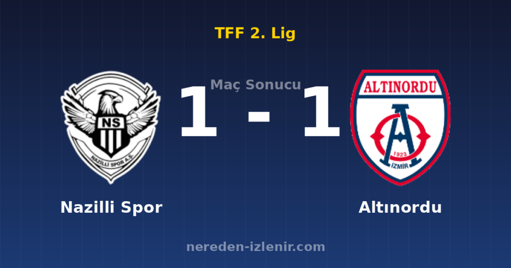 Nazilli Spor 1-1 Altınordu