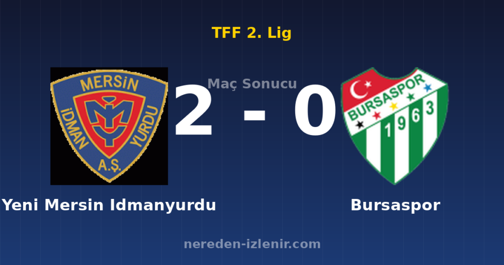 Yeni Mersin Idmanyurdu 2-0 Bursaspor