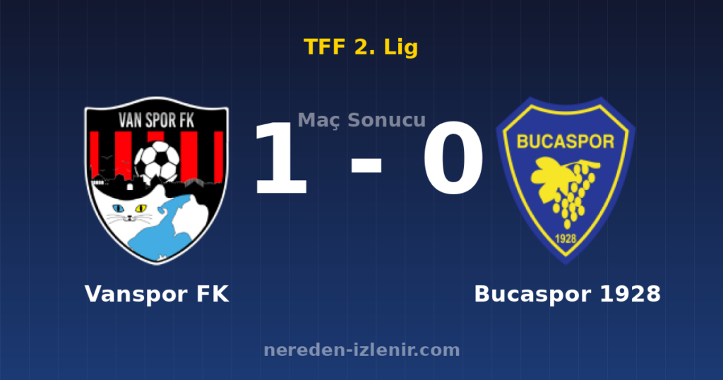 Vanspor FK 1-0 Bucaspor 1928
