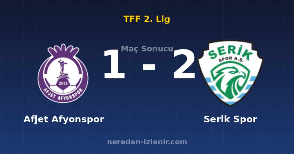 Afjet Afyonspor 1-2 Serik Spor