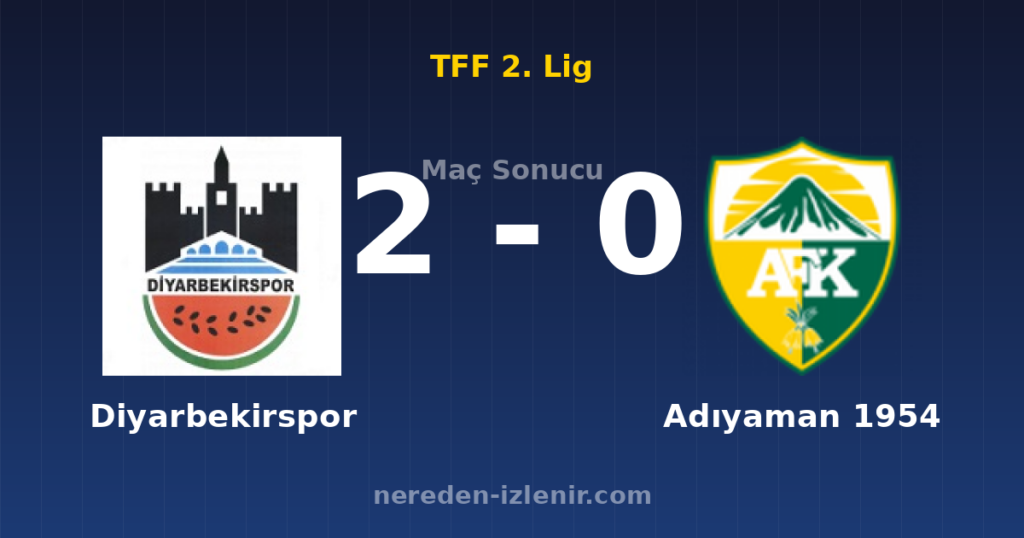 Diyarbekirspor 2-0 Adıyaman 1954