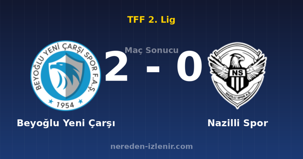 Beyoğlu Yeni Çarşı 2-0 Nazilli Spor
