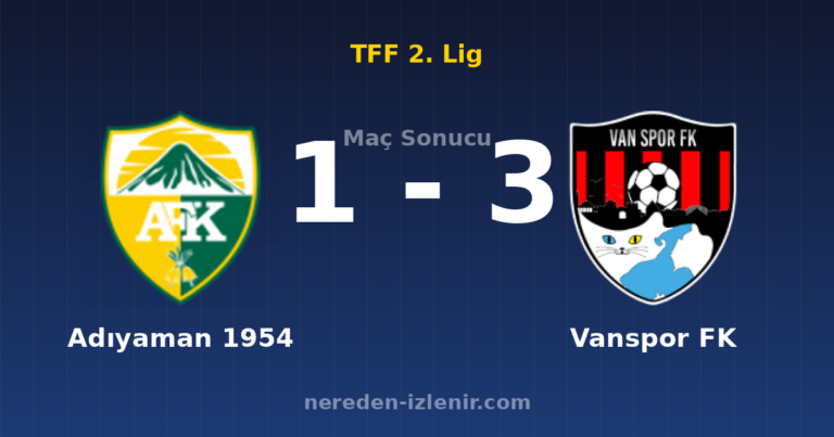 Adıyaman 1954 1-3 Vanspor FK