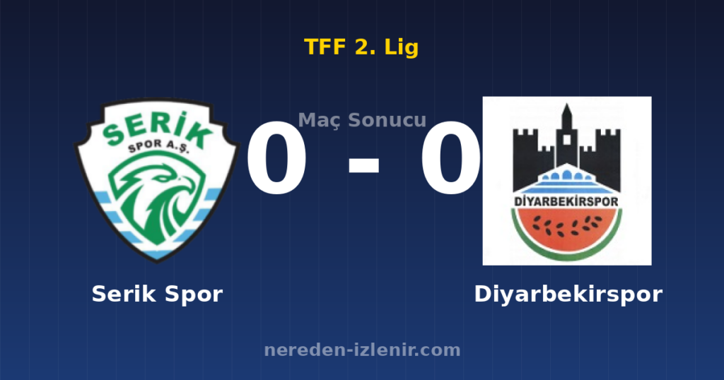 Serik Spor 0-0 Diyarbekirspor