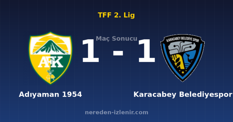 Adıyaman 1954 1-1 Karacabey Belediyespor