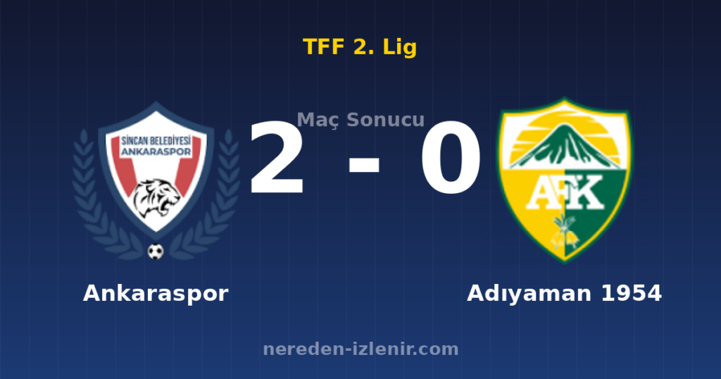 Ankaraspor 2-0 Adıyaman 1954