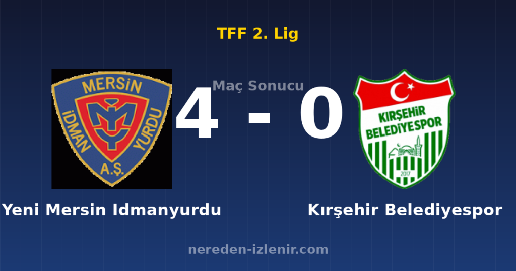 Yeni Mersin Idmanyurdu 4-0 Kırşehir Belediyespor
