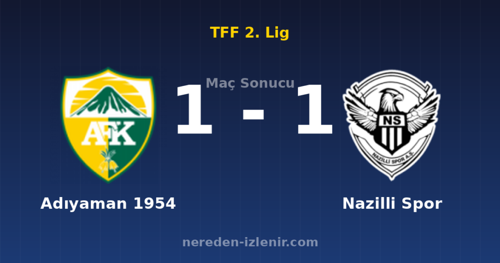 Adıyaman 1954 1-1 Nazilli Spor