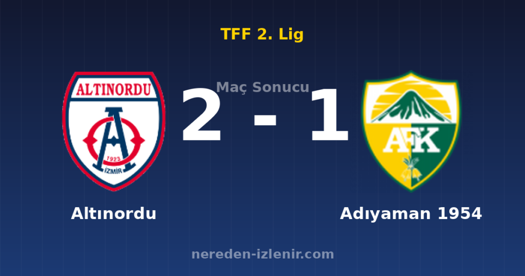 Altınordu 2-1 Adıyaman 1954