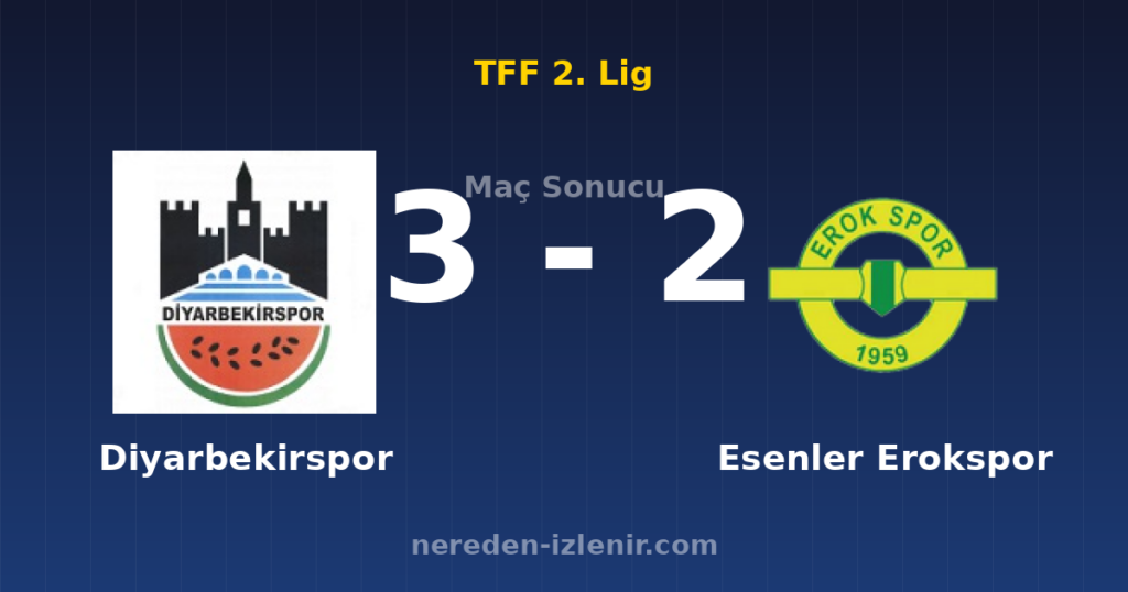 Diyarbekirspor 3-2 Esenler Erokspor