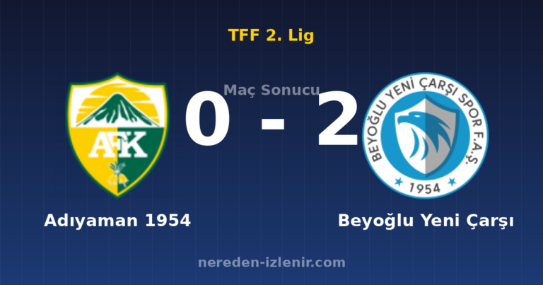 Adıyaman 1954 0-2 Beyoğlu Yeni Çarşı