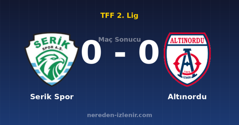 Serik Spor 0-0 Altınordu