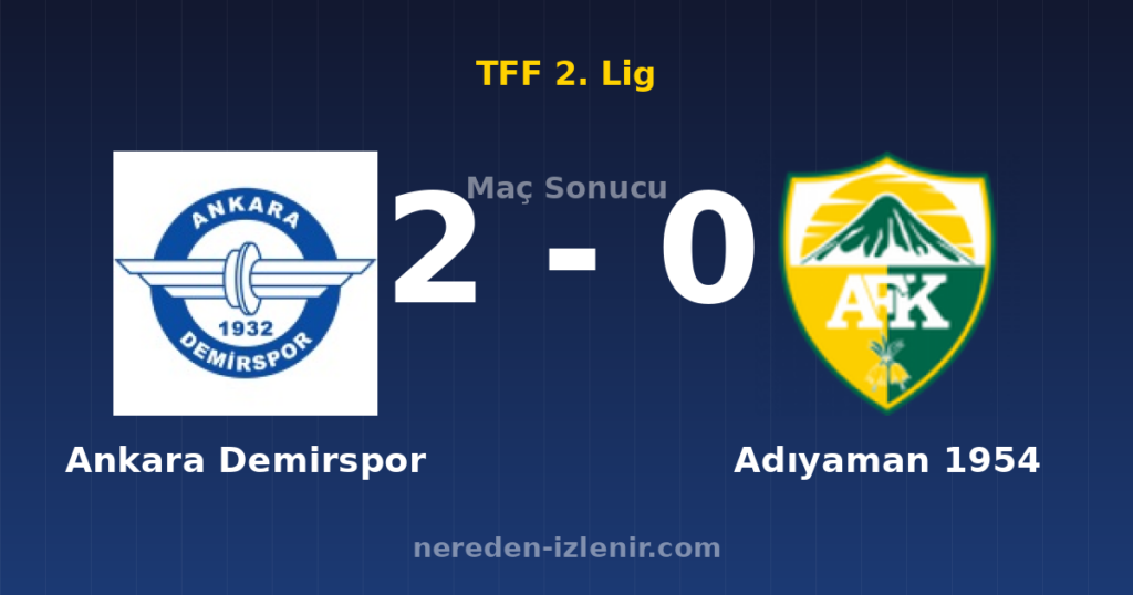 Ankara Demirspor 2-0 Adıyaman 1954