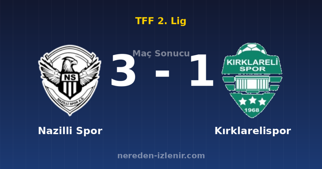 Nazilli Spor 3-1 Kırklarelispor