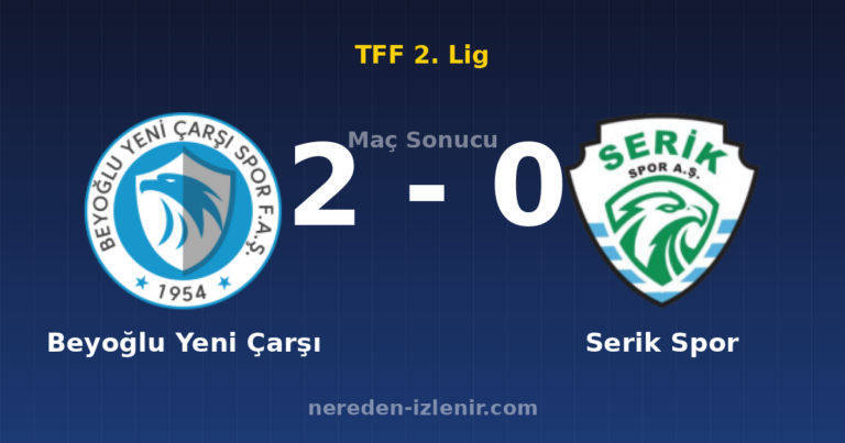 Beyoğlu Yeni Çarşı 2-0 Serik Spor