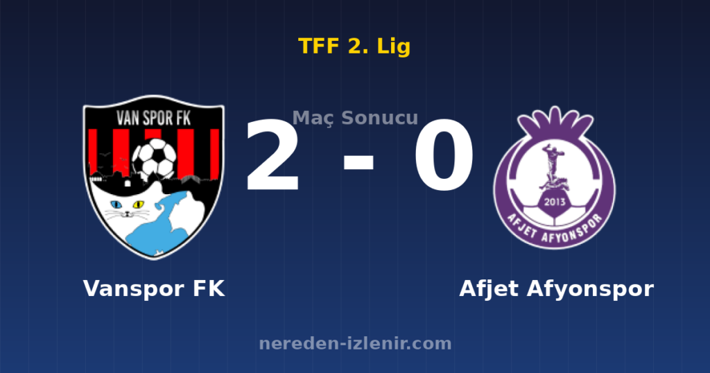 Vanspor FK 2-0 Afjet Afyonspor
