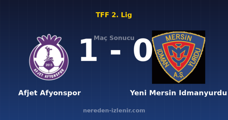 Afjet Afyonspor 1-0 Yeni Mersin Idmanyurdu