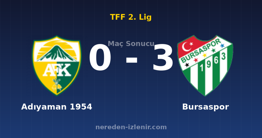 Adıyaman 1954 0-3 Bursaspor