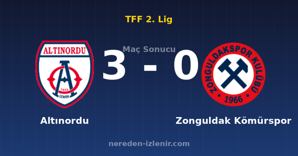 Altınordu 3-0 Zonguldak Kömürspor