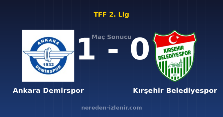 Ankara Demirspor 1-0 Kırşehir Belediyespor