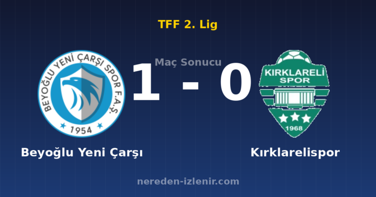 Beyoğlu Yeni Çarşı 1-0 Kırklarelispor