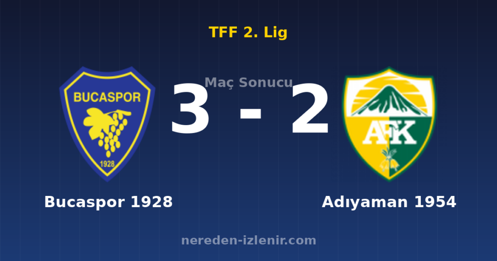 Bucaspor 1928 3-2 Adıyaman 1954