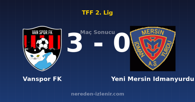 Vanspor FK 3-0 Yeni Mersin Idmanyurdu