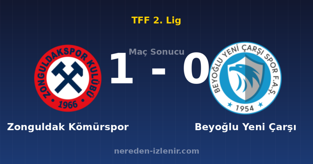 Zonguldak Kömürspor 1-0 Beyoğlu Yeni Çarşı