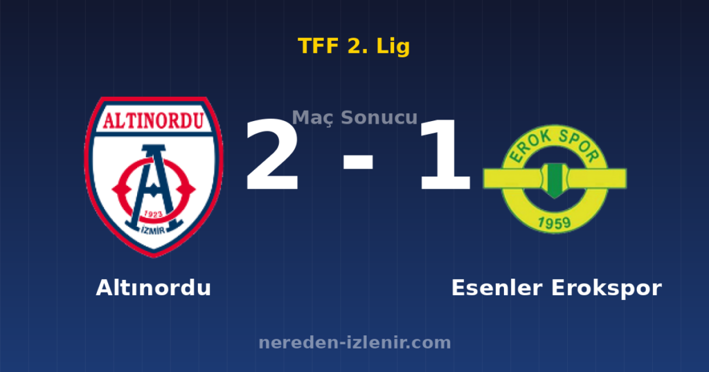 Altınordu 2-1 Esenler Erokspor