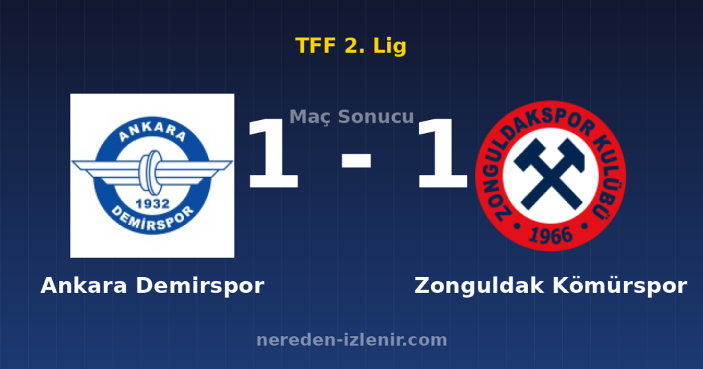 Ankara Demirspor 1-1 Zonguldak Kömürspor