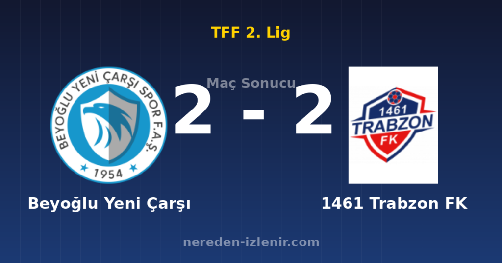 Beyoğlu Yeni Çarşı 2-2 1461 Trabzon FK