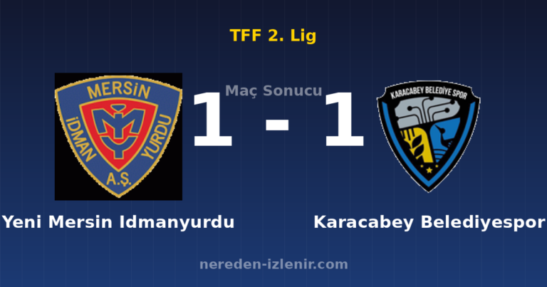 Yeni Mersin Idmanyurdu 1-1 Karacabey Belediyespor