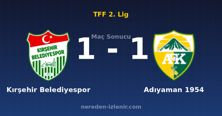 Kırşehir Belediyespor 1-1 Adıyaman 1954