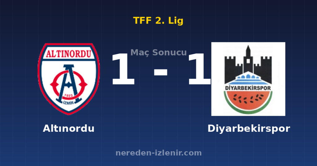 Altınordu 1-1 Diyarbekirspor