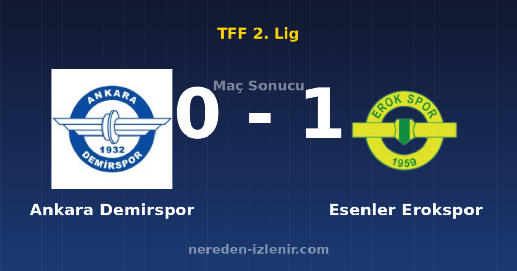 Ankara Demirspor 0-1 Esenler Erokspor