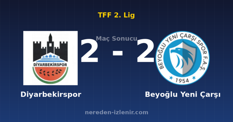 Diyarbekirspor 2-2 Beyoğlu Yeni Çarşı