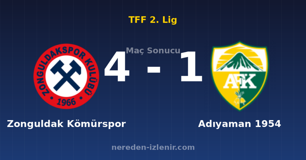 Zonguldak Kömürspor 4-1 Adıyaman 1954