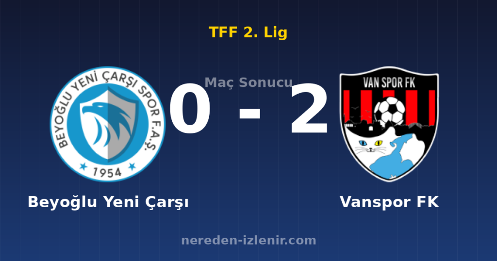 Beyoğlu Yeni Çarşı 0-2 Vanspor FK
